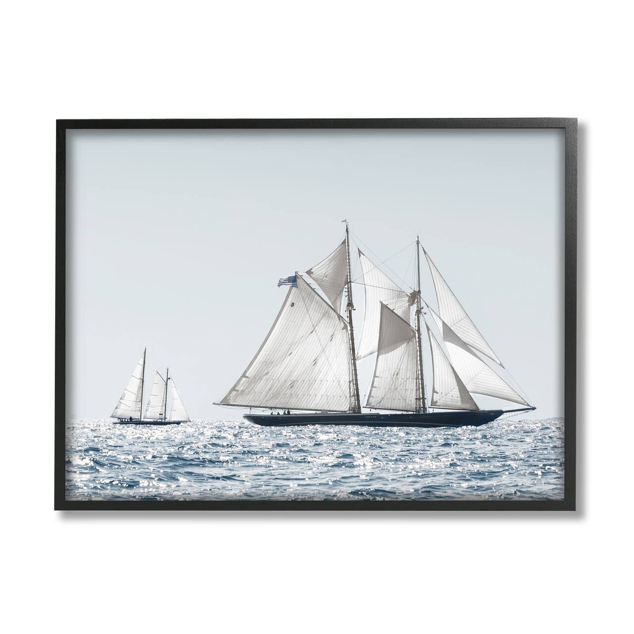 Stupell Industries Traditional Sailboat Vessel Boat on Water Photography Framed Wall Art